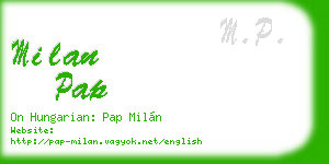 milan pap business card